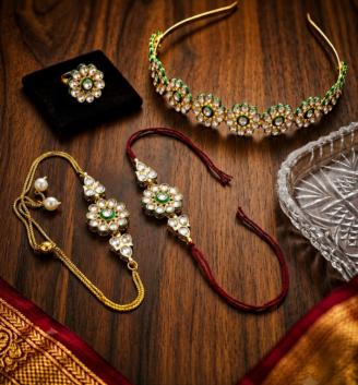 Jadau Rakhi combo with hairband